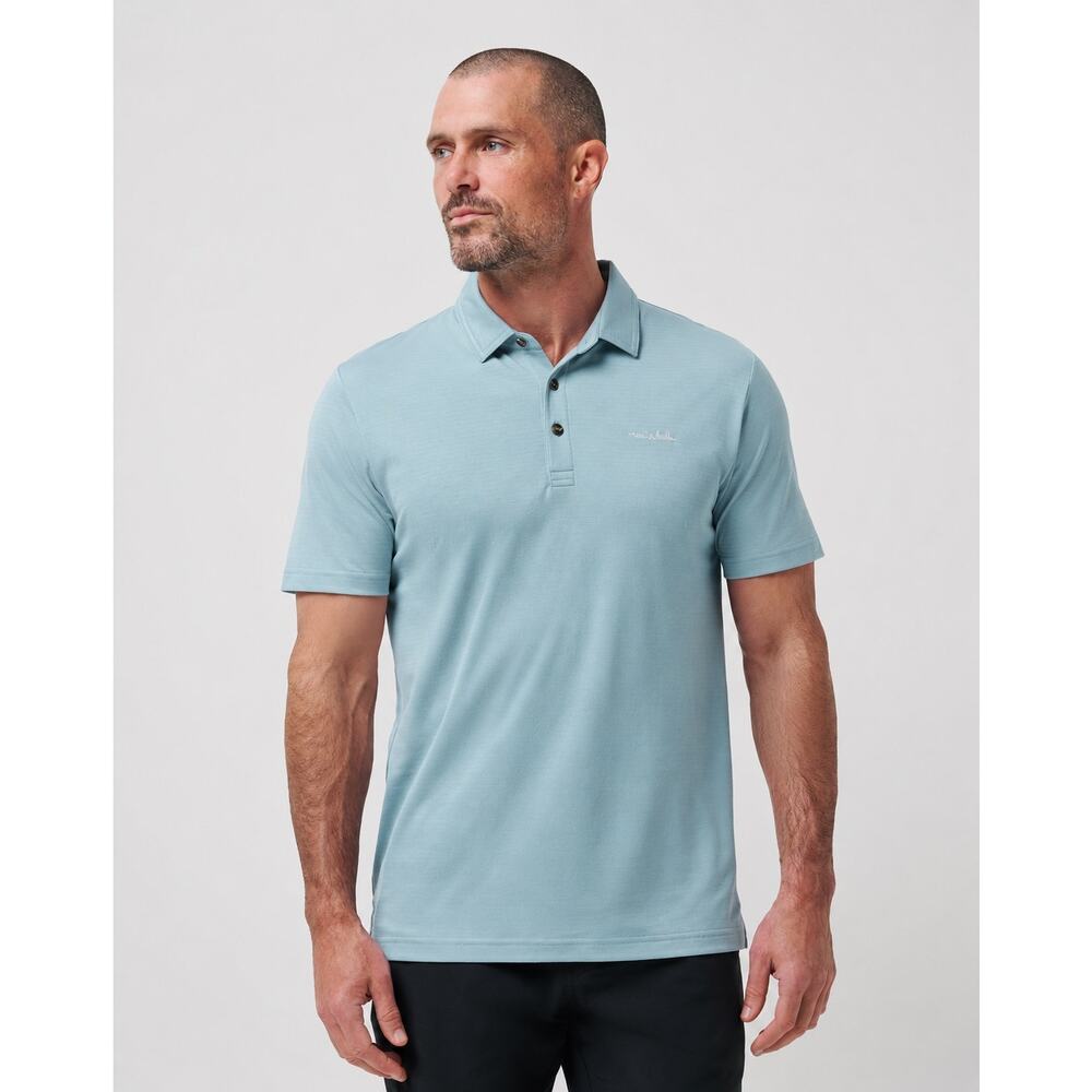 Travis Mathew Men's XL Light Blue Pima Cotton Blend Polo